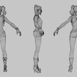 Wireframe.png Harley Quinn Lowpoly Rigged