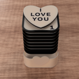 eed9ffdb-4b2f-476a-8611-4550c51538ae.png LOVE/VALENTINE'S COASTER SET WITH HOLDER SCRABBLE STYLE