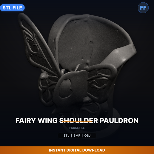 Fairy Wing Shoulder Pauldron - 3D Printable STL File