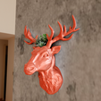 deer-planter-3.png Deer head planter flower vase wall mounted 3d print STL file