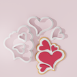 hearts-four.png Hearts #1 Cookie Cutter