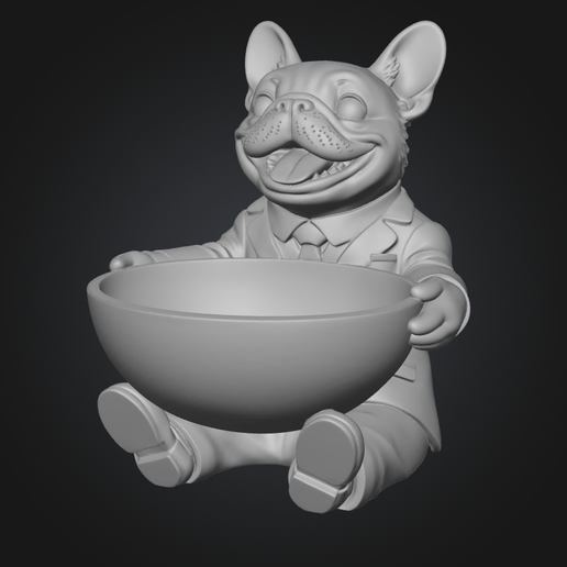 French Bulldog Butler Candy Bowl