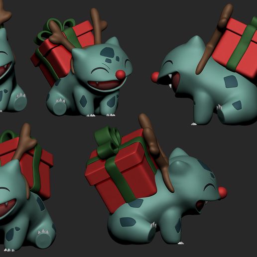 bulba-antler-2.jpg Download STL file Pokemon - Christmas Bulbasaur(3 versions) • 3D printable model, ErickFontoura3D