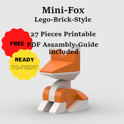 Lego-Vorlage.png 3D-Datei Lego Style Ziegel Mini-Fuchs kostenlos・3D-Drucker-Modell zum herunterladen
