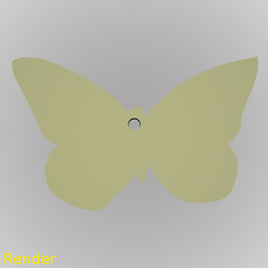 keychain-butterfly-001-render-1.png Download free STL file Butterfly Silhouette Key Chain • 3D printable design, GadgetPrint