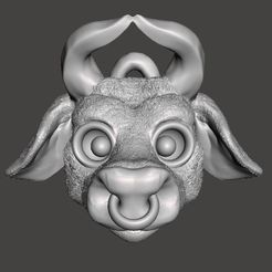 caw.jpg STL-Datei krähender Stier, Rindermonster Wildschmuck Anhänger Halskette・3D-druckbares Modell zum Herunterladen