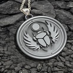 scarab-3.jpg STL file Scarab Pendant Ancient Necklaces Pharaonic・3D printing design to download