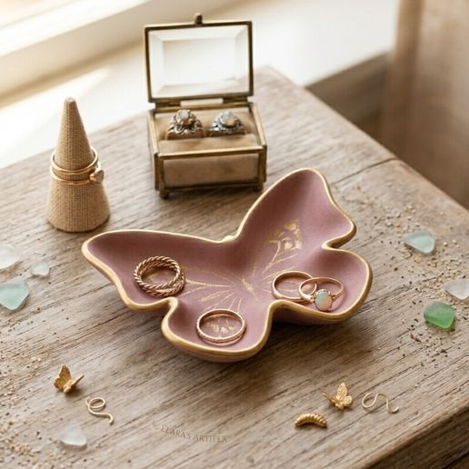 Vintage Butterfly Trinket Dish (Platito de Mariposa para Anillos) - 3D STL