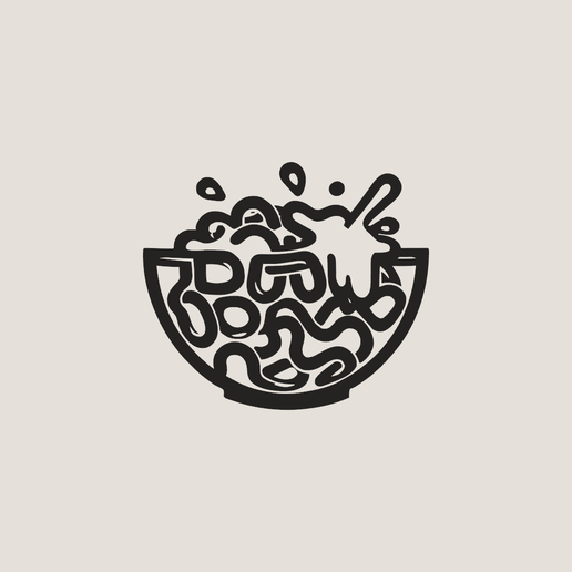 Minimalist Cereal Bowl & Milk Splash Wall Art