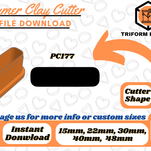 Rounded Rectangle Polymer Clay Cutter | PC177 3D model
