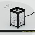 cubilampe_triangulisme_v1-01.jpg Archivo STL Cubilampe Lámpara de mesa・Modelo para descargar y imprimir en 3D