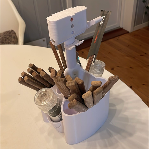 Crank Toothpick Dispenser with Cutlery Stand