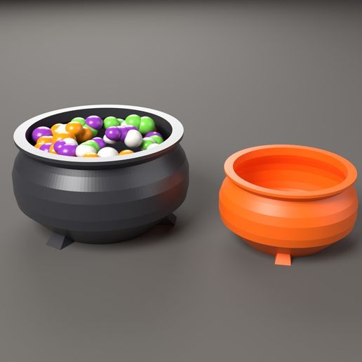 Witch's Cauldron Candy Bowl for Halloween – 2 Sizes, No Supports