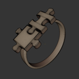 7.png Goldener Puzzle-Ring - Symbolischer Schmuck 3D-Druck Modell 73