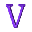 V.stl Elegant Chiseled Font Alphabet and Numbers (40 3d models)