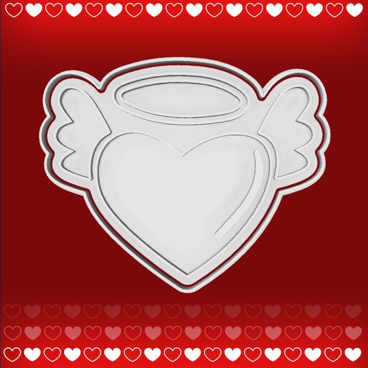 Winged Heart Bookmark and Cutter - Valentine's Day 3D model