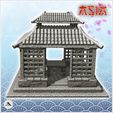 5.jpg Oriental altar with round openings and curved double roof (2) - Medieval Asia Feudal Asian Traditionnal Ninja Oriental