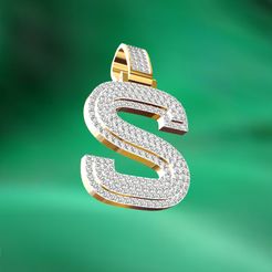 pendant-S-14K-gold.jpg STL-Datei 3D-Datei des Zeichenanhängers für die Produktion・3D-druckbare Vorlage zum herunterladen