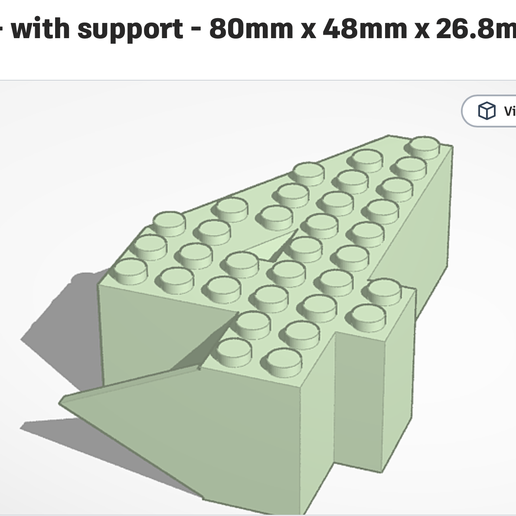 Number "4" with support - 80mm x 48mm x 26.8mm L-E-G-O inspired Number Letter Alphabet Blocks - STL file for 3D Printing