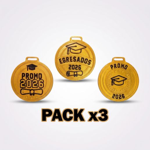 MEDALLA EGRESADOS - PROMO 2026 - PACK X3