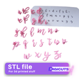ABC-minus.png Alphabet STAMP Upper and Lower case Cake size STL files