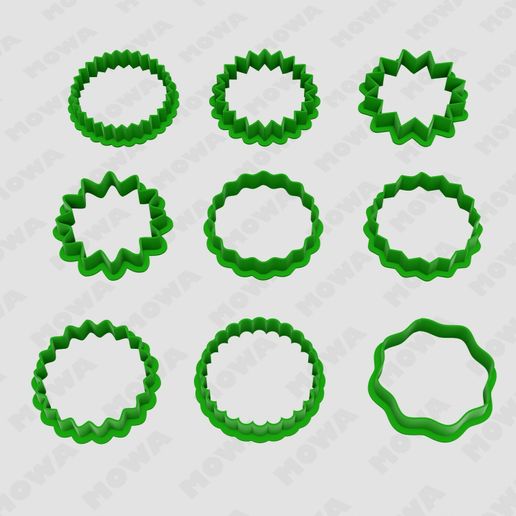 Set 9 cookie cutter circle frame