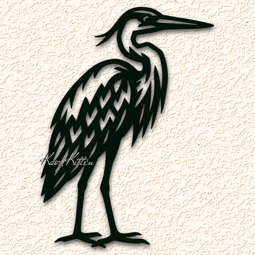 🐦 egret heron bird 4 wall art home decor・ STL File for 3D printing・Cults