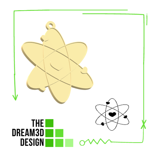 ATOM OF LOVE KEYCHAIN/ KEYCHAIN PENDANT 3D model