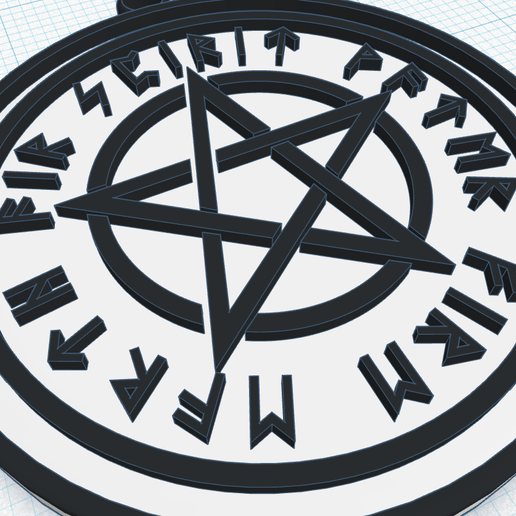 wiccan-pentagram-star-2.png STL file Wiccan pentagram, pentacle, Rune Elder Futhark, talisman, amulet, pendant, key chain・Template to download and 3D print, Allexxe