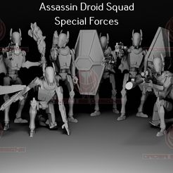 Assassin-Droid-Specialists-squad-front-render.jpg Файл 3D Отряд дроидов-специалистов ассасинов - масштаб легиона・3D-печатная модель для загрузки, Order66Designs