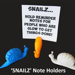 snailz_display_large.jpg Fichier STL gratuit ESCARGOT..... Porte-notes pour les gens qui sont lents à faire les choses !・Modèle à télécharger et à imprimer en 3D, Muzz64