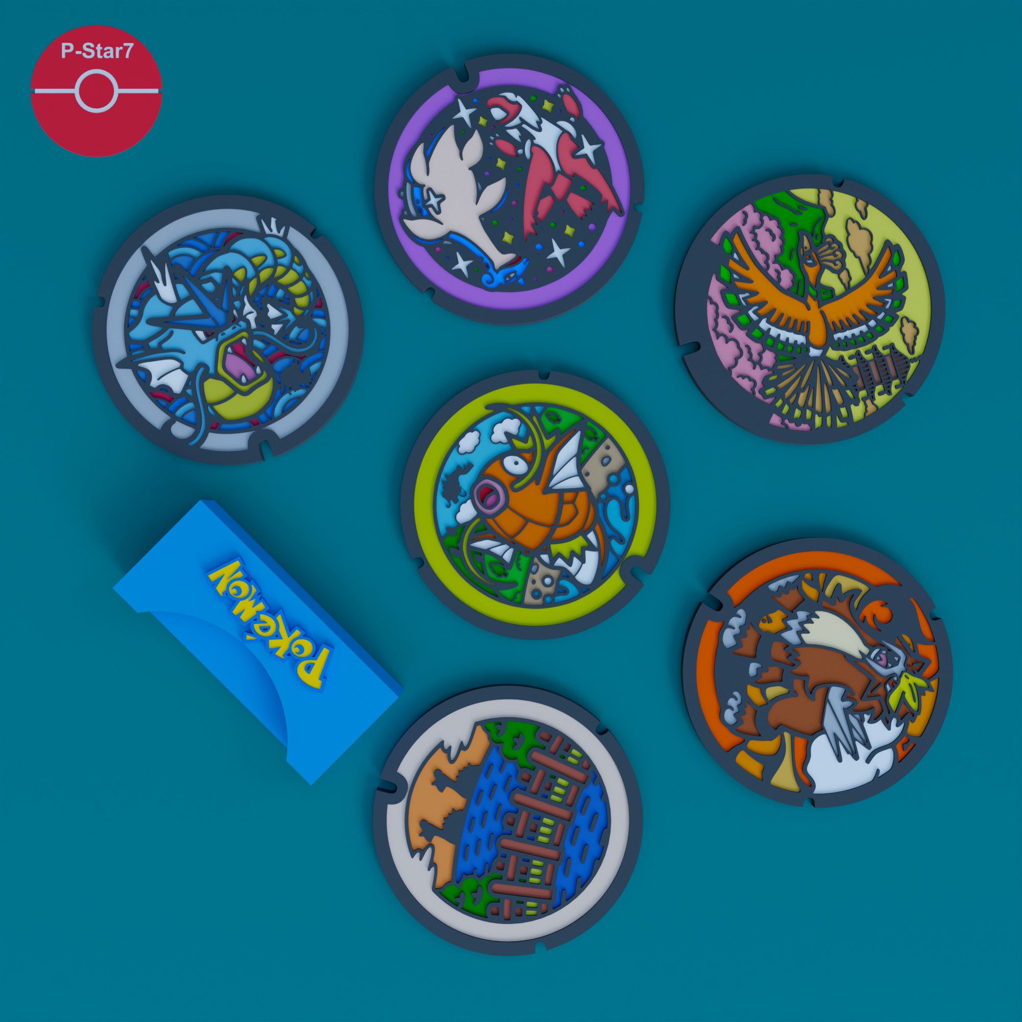 3D file POKEMON UTILITY HOLE COVERS - PACK 3・3D printing design to ...