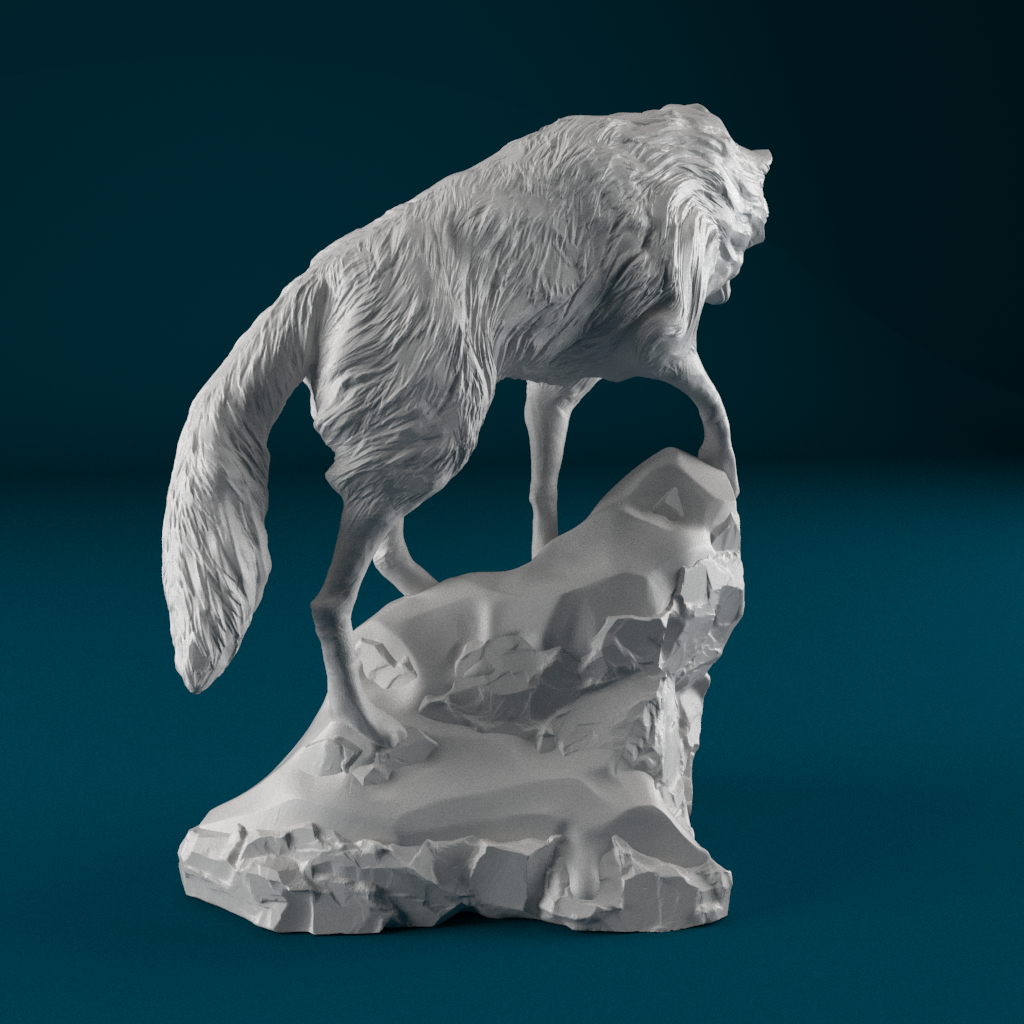 03.png OBJ-Datei Snow wolf・Modell zum Herunterladen und 3D-Drucken, Harkyn