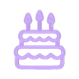 parte marcadora cortante torta.stl birthday cake cookie cutter - cortante de torta pastel de cumpleaños