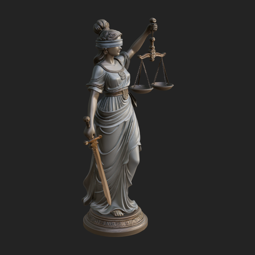 Lady Justice Statue Design 3 - 3D Print Model