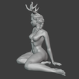 wiccan2.png Mystic Elegance: Wiccan Goddess Sculpture with Deer Horns