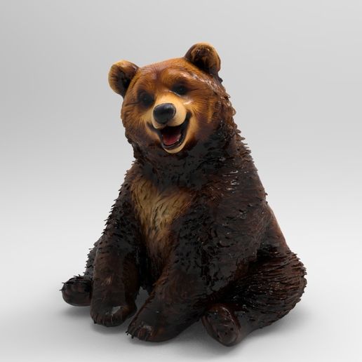 1/32 Scale Sitting Bear - Realistic Adult Wildlife Figure for Slot Car Diorama, Forest Scene & Miniature Display