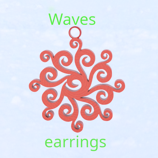 Waves earrings 3D model