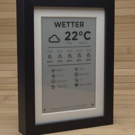 Ikea RÖDALM - eInk frame insert for 13x18cm / 5″x7″ picture frames by Nerdiy.de