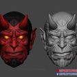hellboy_mask_cosplay_3dprint_09.jpg Hellboy Mask Cosplay Halloween Full Face Helmet 3D print model