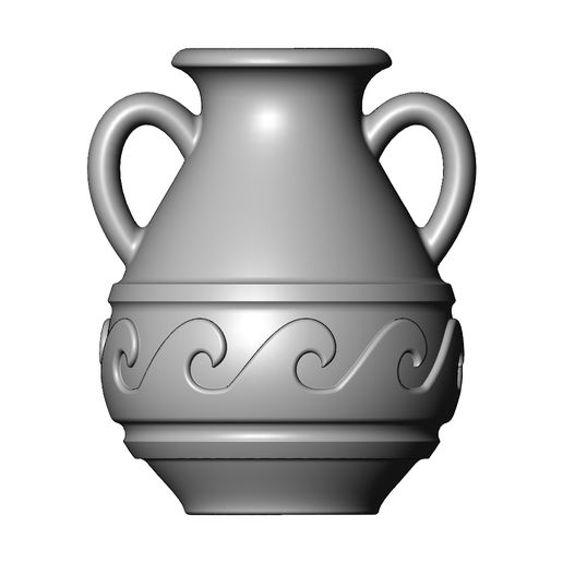 Wave pattern vintage urn and vase 3D print model 3D model