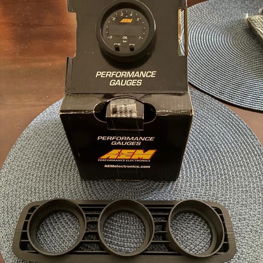 3D support for AEM pressure gauges - Seat Leon / Ibiza air grille (52 mm) 3D model