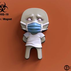 2_2.jpg Free STL file Covid-19 Badge/Magnet・3D print design to download