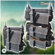 3.jpg Large medieval manor house with entrance staircase and multiple roof towers (31) - Medieval Gothic Feudal Old Archaic Saga 28mm 15mm RPG
