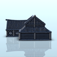 48.png Large medieval house with multi-floored thatched roof (8) - Warhammer Age of Sigmar Alkemy Lord of the Rings War of the Rose Warcrow Saga
