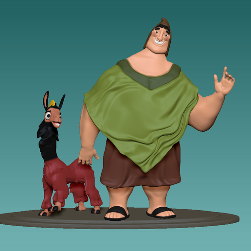 🦙 kuzco llama and pacha from emperor's new groove cartoon movie