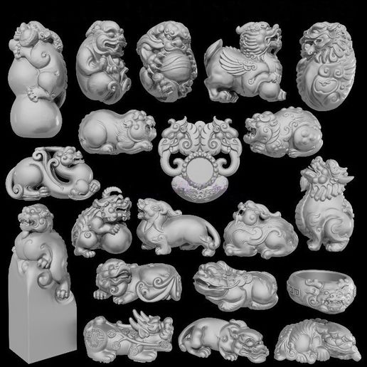 New Lucky Pixiu Handle 3D Model 3D print model 3D model