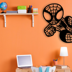 Spiderman.png Archivo STL Spiderman decoración de pared・Plan imprimible en 3D para descargar