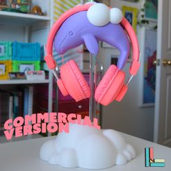 DSC_0001commercal.jpg 3D file Sky whale headphone stand support free commercial use version・3D printer design to download