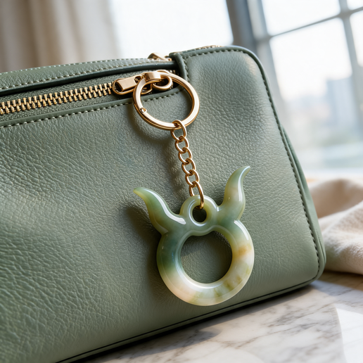 Taurus Zodiac Keychain | Astrology Sign Bag Charm